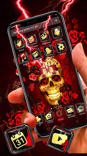 Skull Glass Tech 3D Theme 💀 screenshot 3