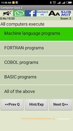 Computer Awareness MCQ for exams screenshot 3