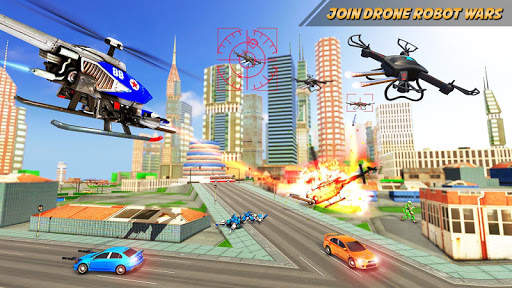 Drone Robot Car Transform Robot Transforming games screenshot 2