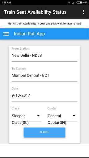 All Train Seat Availability screenshot 2