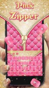 Mincing Pink Zipper Salmon Keyboard Theme 1 تصوير الشاشة