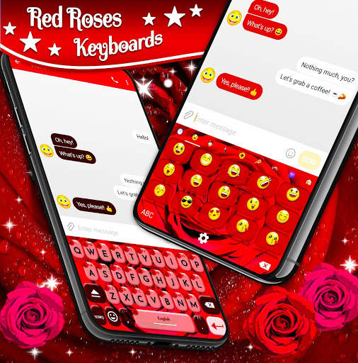 Red Rose Keyboard 🌹 Emoji Keyboard Themes स्क्रीनशॉट 3