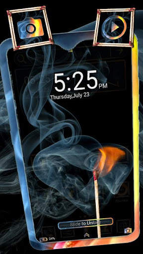 Smoky Matchstick Flame Launcher Theme screenshot 3