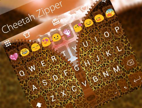 Cheetah Zipper Emoji Keyboard screenshot 5
