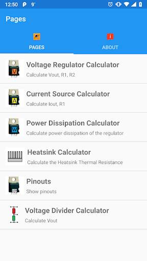 VAReg app: LM317, Voltage Divider Calculators screenshot 1