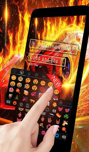 Burning car keyboard theme screenshot 3