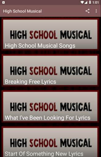 Songs & Lyrics High School Musical New screenshot 2