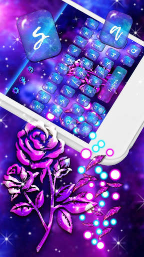 Luxury Galaxy Rose Keyboard Theme screenshot 3