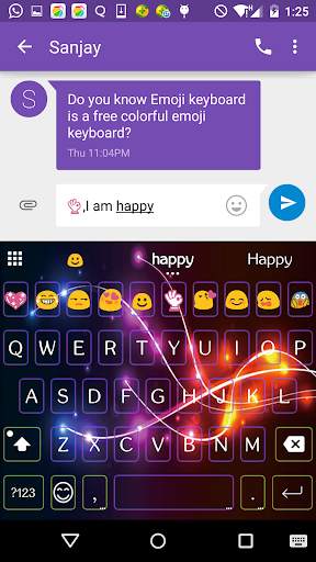 Neon Electric Emoji Keyboard स्क्रीनशॉट 5