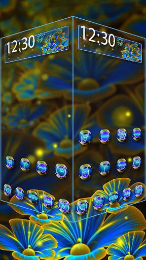 3D digital flowers theme screenshot 2
