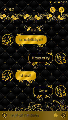 GO SMS BLACK GOLD THEME screenshot 3