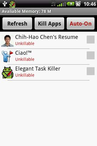 Elegant Task Killer screenshot 2
