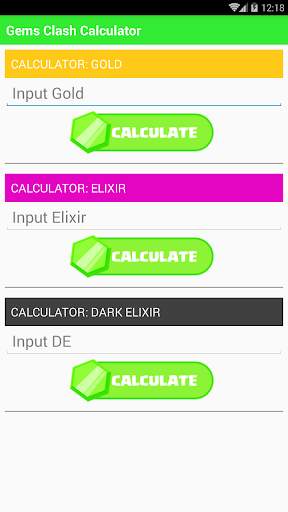 Gems Clash Calculator screenshot 1