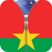 Burkina Faso flag zip Lock icon