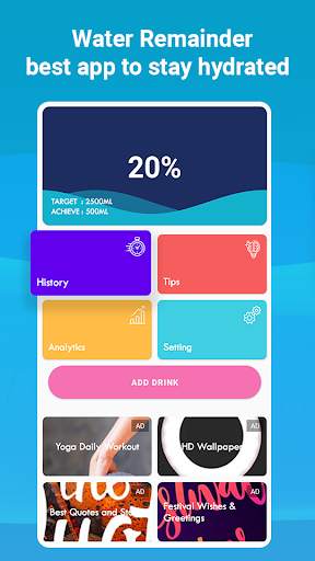 Drink Water Reminder app, Water Tracker App screenshot 1