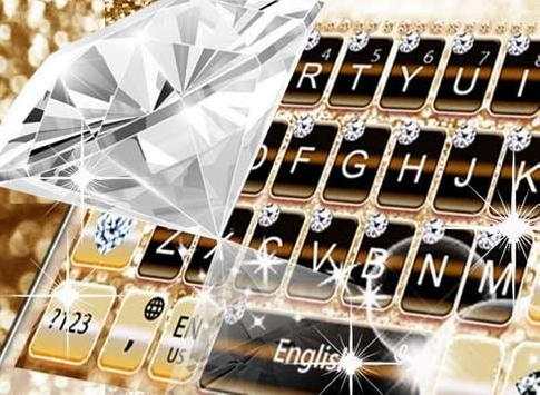 Gold Shining Diamond Keyboard Theme screenshot 3