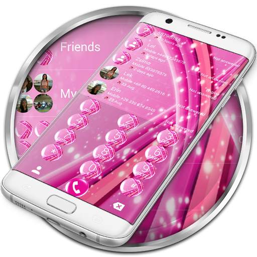 Dialer Theme Sparkling Pink 350