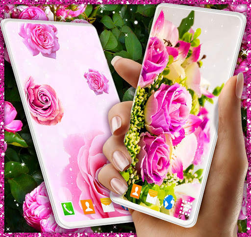 Spring Rose Live Wallpaper 🌹 Pastel Pink Themes screenshot 3