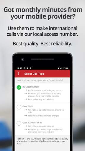 White Calling – international calls / send airtime screenshot 5