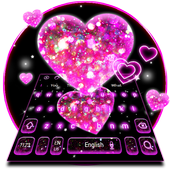 Pink Neon Love Keyboard أيقونة