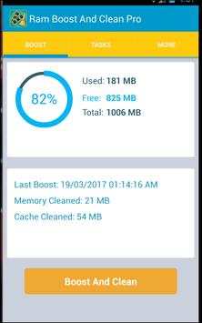 Ram Boost And Clean Pro screenshot 1