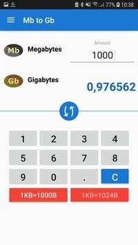 Mb to Gb Converter screenshot 3