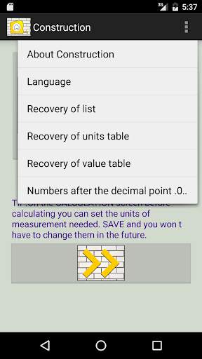 CONSTRUCTION calculator screenshot 2