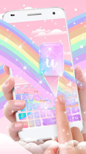 Glossy Galaxy Rainbow Keyboard Theme screenshot 2