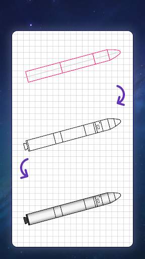 How to draw rockets, spaceship screenshot 5
