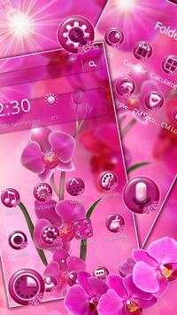 Pink Orchid Spring Flowers Theme screenshot 3