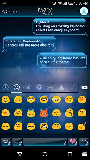 Rain Glass Emoji Keyboard Skin screenshot 3