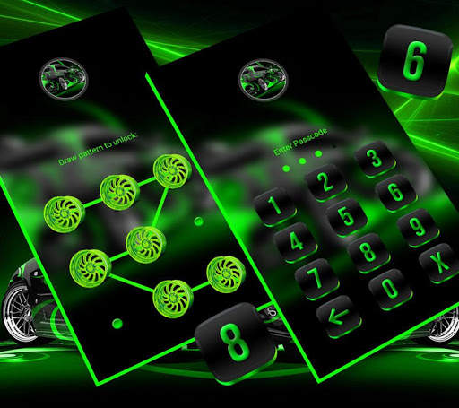 Neon Green Car Launcher Theme screenshot 5