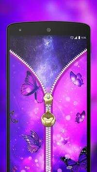 Butterfly Zipper Lock Screen screenshot 4