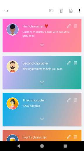Character Notes Planner screenshot 2