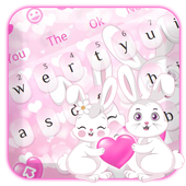 Cute Bunny Pink Love Keyboard icon