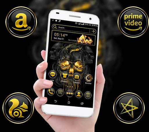Gold Skull Launcher Theme screenshot 1