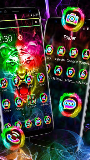 Colorful Neon Wild Tiger Theme screenshot 3
