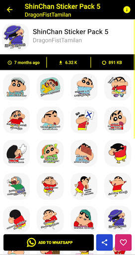 WAStickers - ShinChan Tamil Stickers screenshot 3