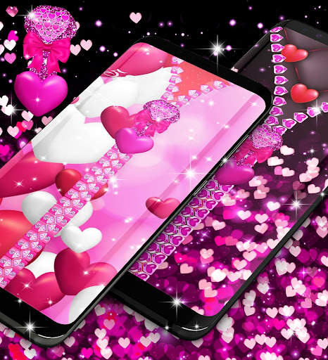 Heart zipper lock screen screenshot 2