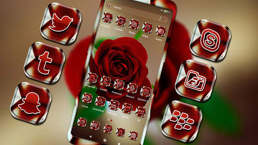 Red Rose Launcher Theme screenshot 4