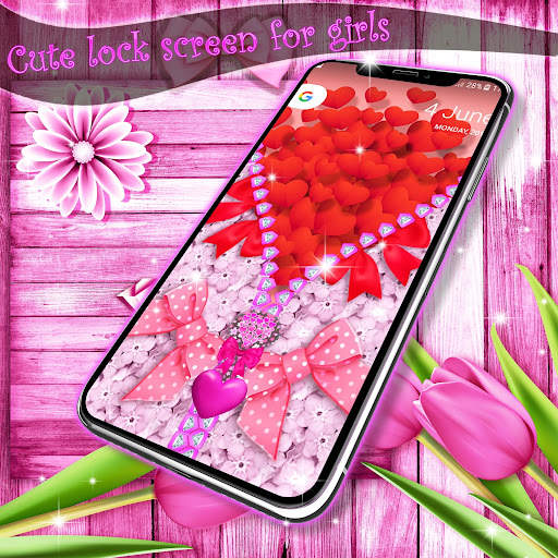 Cute lock screen for girls screenshot 1