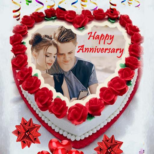 Name Photo On Anniversary Cake 7.0