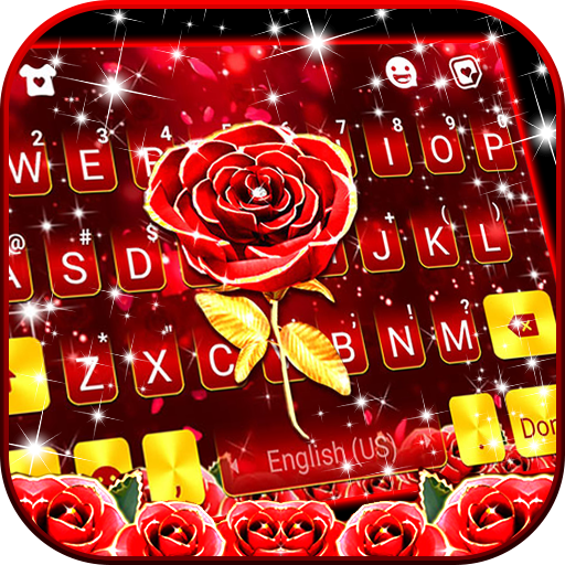 Red Lux Rose कीबोर्ड पृष्ठभूमि आइकन