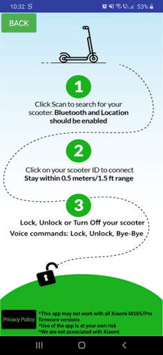 M365 Lock - voice control app for Xiaomi M365 screenshot 3