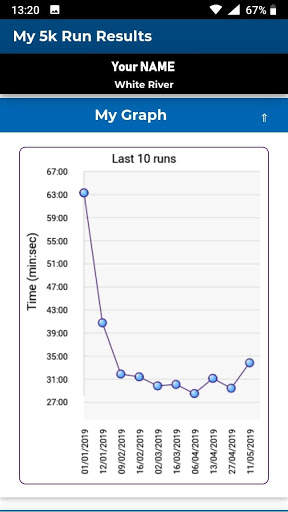 My 5K Run Results screenshot 2