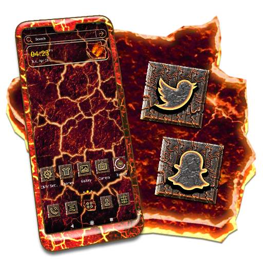 Lava Cracks Launcher Theme 1.2