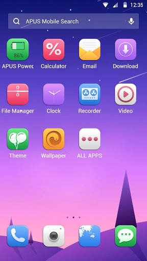 Simple gradient APUS Launcher theme screenshot 2