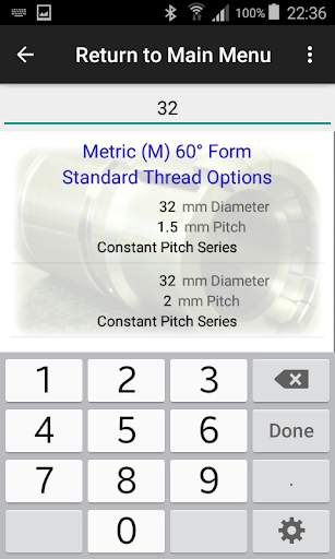 Centor Thread Check Calculator - Free Trial screenshot 2