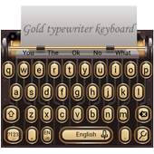 3D Gold Typewriter Keyboard Theme 10001002