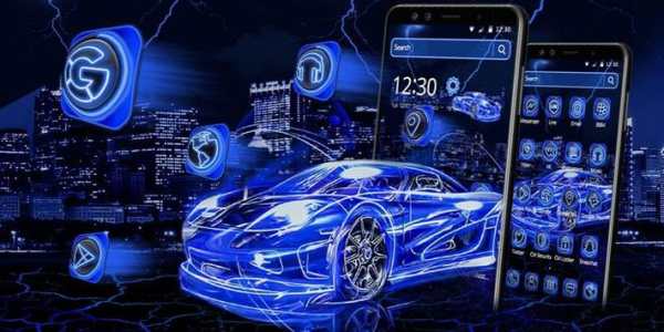 Blue Neon Racing Car Theme 4 تصوير الشاشة